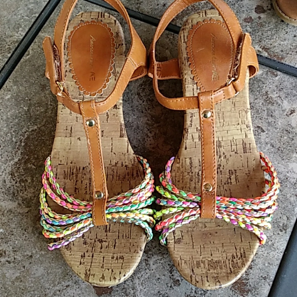 Colorful sandal heels